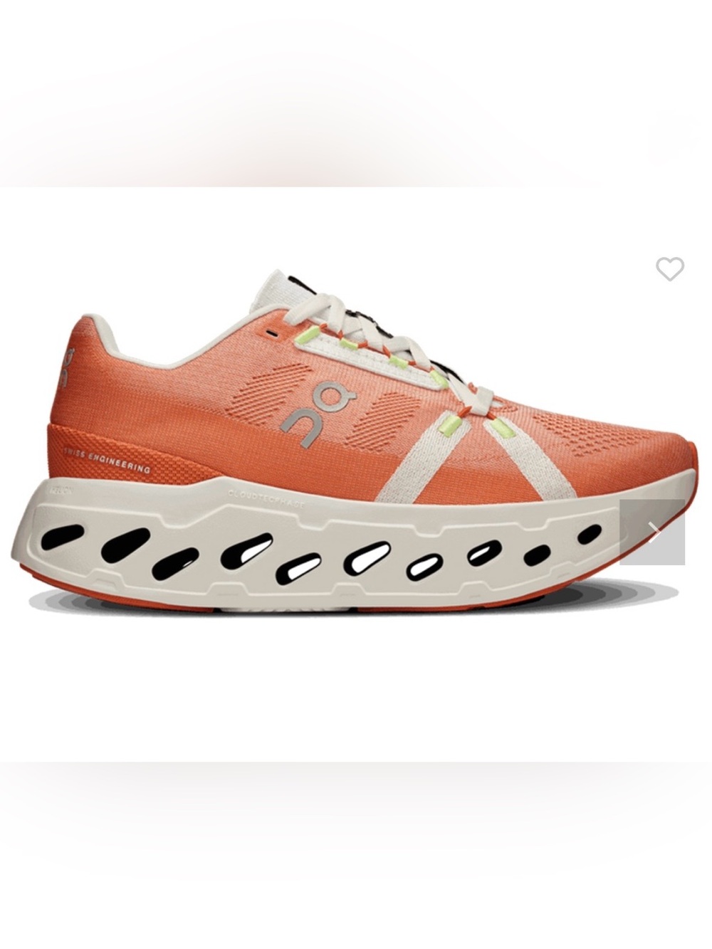 On Running  men Coral/White Athletic Running Shoes